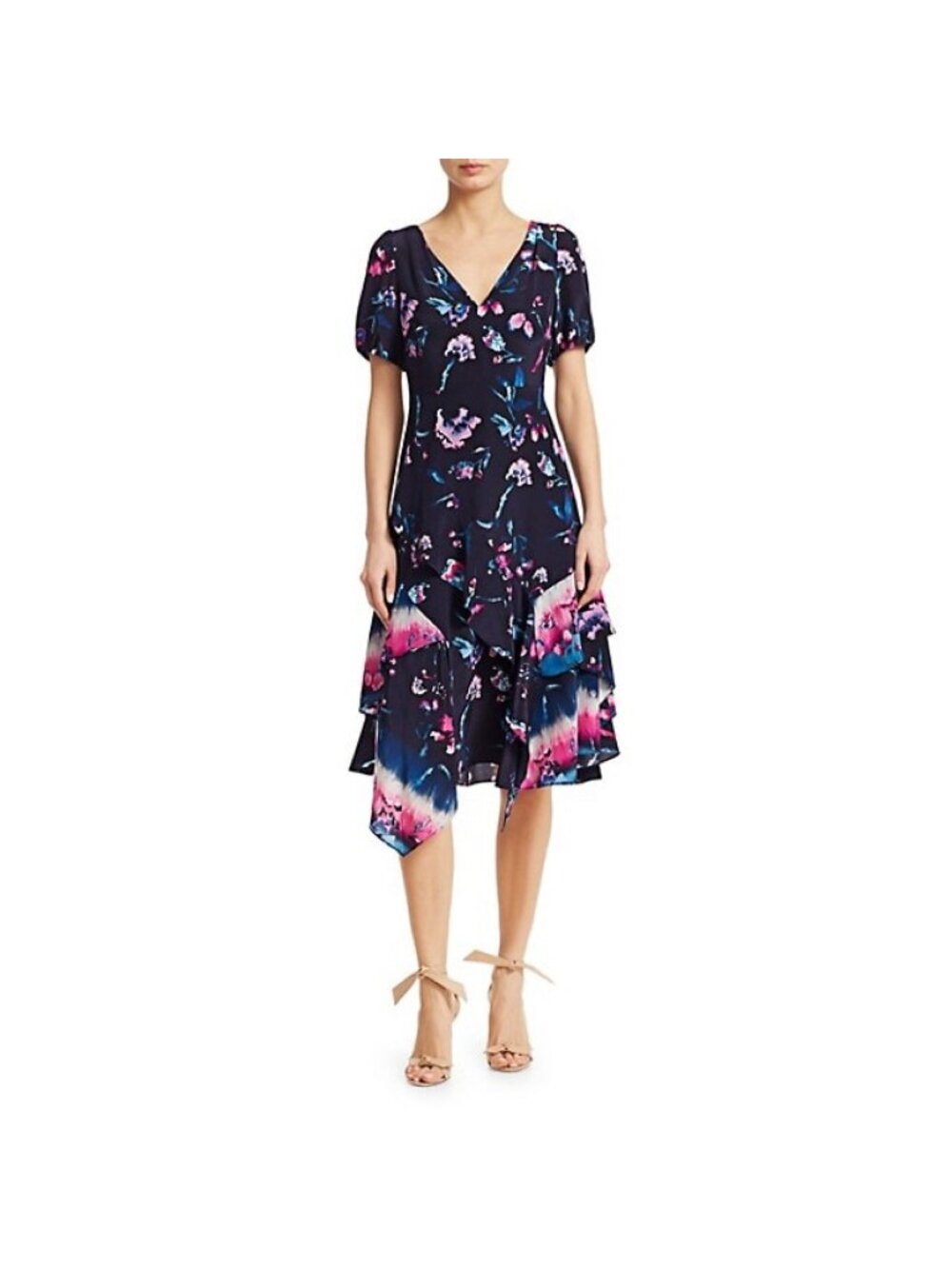 Tanya Taylor  Estrella Floral Ruffle Dress, Size 4, Blue multi, New with tag